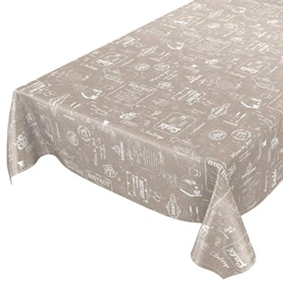 Image de ANRO Nappe Moderne Rétro Indutrie Café Toile cirée Beige 180 x 140 cm