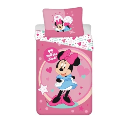 Image de Jerry Fabrics Minnie Sweet Like me Parure de lit 140 x 200 cm et 1 taie d&#039;oreiller 70 90 Polyester