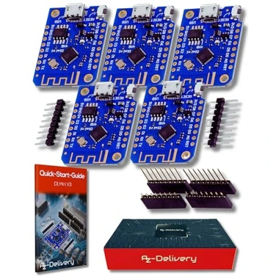 Image de AZDelivery 5X D1 Mini V3 Compatible avec Arduino incluant Un Ebook!
