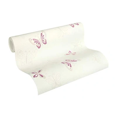 Image de A.S. Création Papier peint intissé avec paillettes Happy Spring Motif papillons 10,05 m x 0,53 Beige métallisé Fabriqué en Allemagne 347651 34765 1