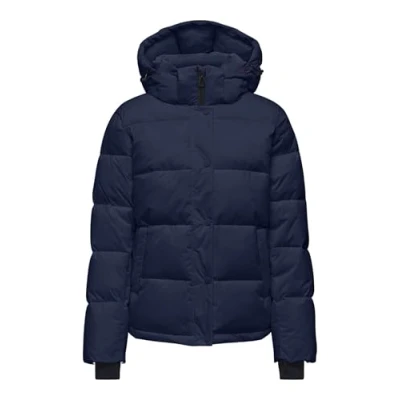 Image de ONLY Onlann Premium Puffer JKT Regular OTW Veste Courte pointée, Bleu, S Femme