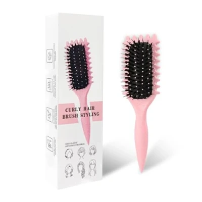 Image de Curl Brush, brosse de coiffage pour définir les boucles, à cheveux peigner et façonner boucles réduire l&#039;étanchéité améliorer unisexe (Rose)