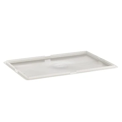 Image de Couvercle pour récipient à pâte APS Transparent Blanc Boîte boules pizza empilable