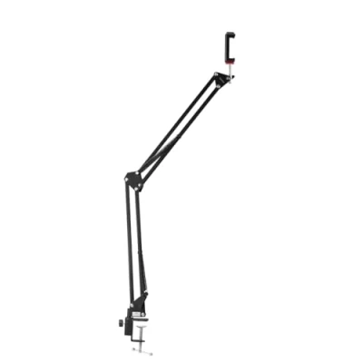 Image de Hama Bras articulé de Telephone (Support articulé, Flexible Smartphone Webcam Mirco Tablette eclairage annulaire, Support Universel Inclus, Fixation Table à vis, Filetage 1/4&quot;, 70cm Max) Noir