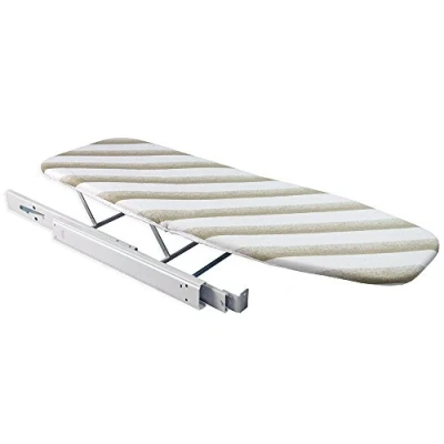 Image de Emuca Planche à Repasser Pliable pour Tiroir Coulissant, Table de Repassage avec Housse, Blanc