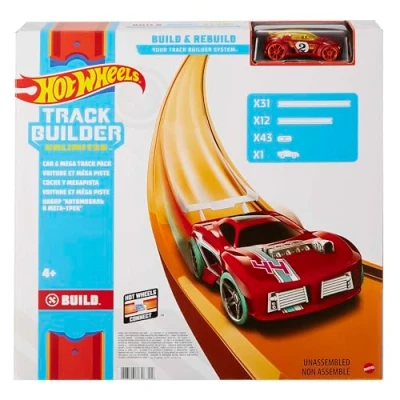 Image de Hot Wheels Véhicule et Méga Piste, fourni avec Une Petite Voiture de Course, Jouet pour Enfant, FTL69