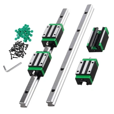 Image de CNCMANS HGR20 Lot de 2 rails linéaires 300 mm avec 4 roulements haute précision HGH20CA, bloc roulement, pièces CNC pour imprimante 3D (guide linéaire mm)