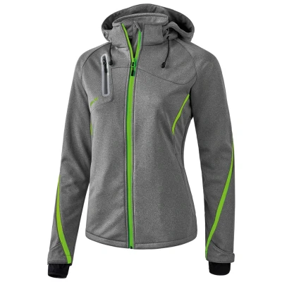 Image de Erima Veste Softshell Fonction Femme, Gris Mélange/Green Gecko, FR : 40 (Taille Fabricant 38)