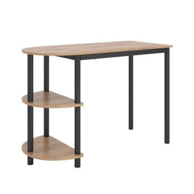 Image de Table de bistrot Freetown, 110 x 50 cm avec étagères ouvertes, Chêne force doré, Vicco