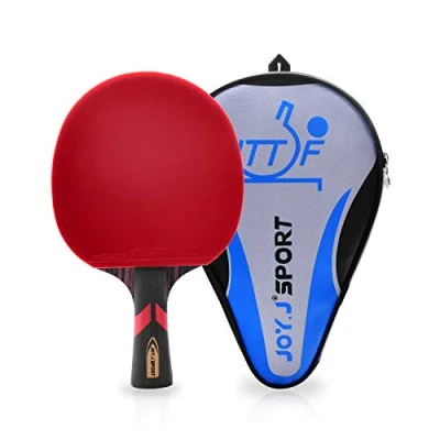 Image de Raquette de Tennis Table Professionnelle avec étui, Approuvé par ITTF Pingpong Paddle 9 Ply Bois et 8 Couches Lame Carbone