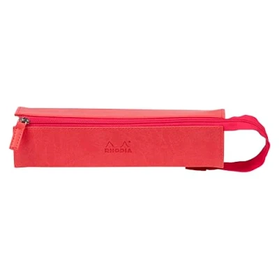 Image de RHODIA 319037C Trousse Plumier rama Corail 23 x 5 cm Ouverture à Plat pour Utilisation en tant que Simili Cuir Rangement Stylos, Crayons, Feutres, Petites Fournitures