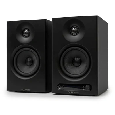 Image de VULKKANO PRO4 Enceinte Monitoring Studio avec Woofer de 4, Bluetooth, entrée Équilibrée TRS, RCA, Sortie pour Casque, AUX, Optique, réglages EQ, Moniteurs Home