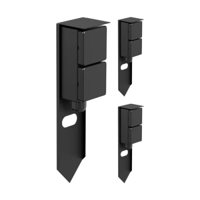 Image de ledscom.de 3 pièces Colonne de Prises Courant Jardin PIWI avec Piquet Terre pour l&#039;extérieur, IP44, 2X, Acier Inoxydable, Noir, carré, 30 cm