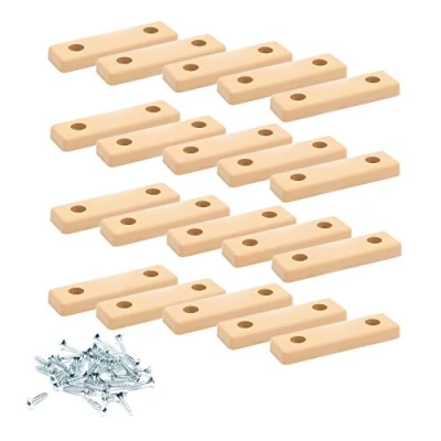 Image de 20 x sossai® écarteurs de sol/patins meuble/pieds meuble à visser MG2 Couleur: beige Taille: 50x14x5 mm Incl. Vis