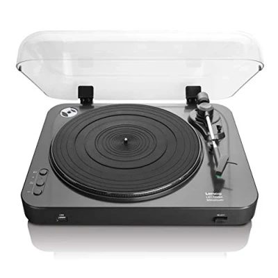 Image de Lenco LBT 120 BK Platine USB semi automatique Avec Bluetooth Entraînement par courroie 2 vitesses 33rpm, 45rpm Numérisation sans PC Noir