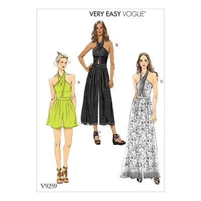 Image de Vogue Patterns Motif 9259 A5, Patron de Barboteuse et Combinaison, Tailles 614, Multicolore