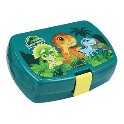 Image de FUN HOUSE 006067 Jurassic World Boite GOUTER Dinosaures pour Enfant H.6,5 x L.17 P.13,5 cm Vert