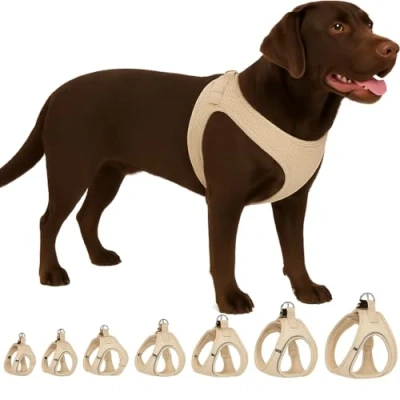 Image de Flamingo Harnais pour Chien Step&amp;Go Bento Beige XL A:40 43cm B:49 54cm x 3mm Réglable avec Bandes Réfléchissantes Idéal Shiba Inu, Cocker Spaniel, Sheltie &amp; Beagle