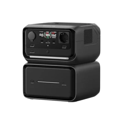 Image de EF EcoFlow River 3 Max Plus (RIVER &amp; EB600) Station électrique portable, batterie LFP de 858 Wh, sortie 1200 W, UPS &lt; 10 ms, connexion sans fil, générateur solaire pour camping et car
