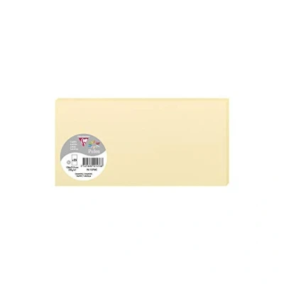 Image de Clairefontaine 1576C Paquet de 25 Cartes Simples Format DL 10,6x21,3cm 210g/m² Coloris Chamois Cartons d&#039;Invitation Evènements et Correspondance Gamme Pollen Papier Premium Lisse
