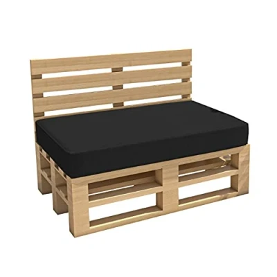 Image de chilly pilley Coussin De Palette EU Impermeable Jardin Intérieur Extérieur Lavable Amovible Siège Dos (Coussin D&#039;assise 120x80x15, Noir)