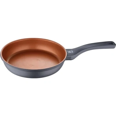 Image de SAN IGNACIO Bronze Poêle antiadhésive de 24 cm en fonte d&#039;aluminium distribution efficace la chaleur avec manche Soft Touch convient à tous les types cuisinières