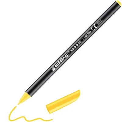 Image de edding 1200 Feutre de coloriage pointe fine jaune 1 stylo ronde mm pour ecriture, dessin,