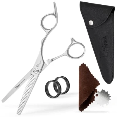 Image de Fagaci Ciseaux Coiffure Desepaissir avec des Lames Extrêmement Tranchantes, Effileur en Acier 440C, Durables, à Mouvement Doux et Desepaississant Coupe Fine