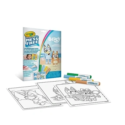Image de CRAYOLA Color Wonder, Kit de coloriage avec 18 pages à colorier et 4 marqueurs Bluey, activité créative pour enfants, âge 3, 5 ans