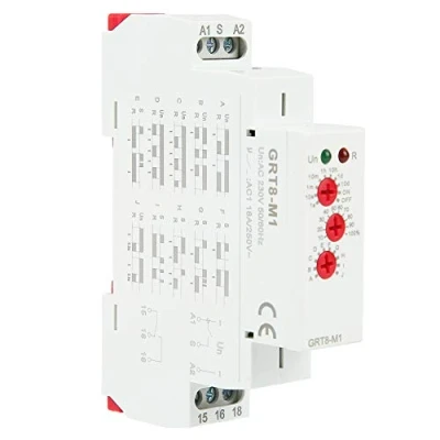 Image de Wincal Relais temporisé GRT8 M1 Multifonctionnel avec 10 Fonctions, Montage sur Rail DIN, Interrupteur temporisé, AC 220V