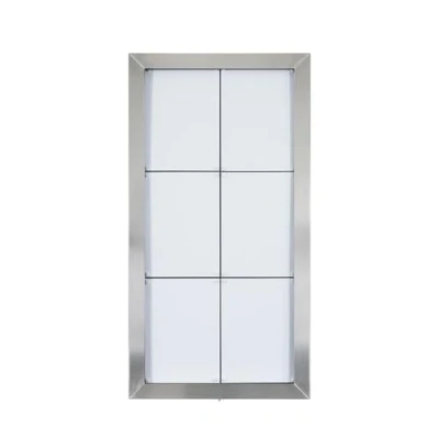 Image de Porte menu restaurant éclairage LED Inox 6 x A4