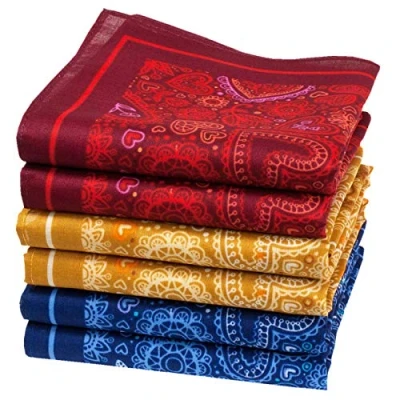 Image de Merrysquare Fins Mouchoirs en Tissu Motif Coeurs Modèle AGAPE Taille Moyenne 35cm x 6 Pièces 100% Coton
