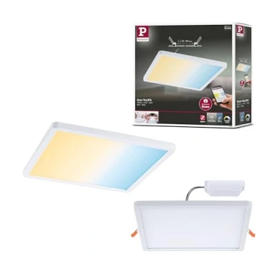 Image de Paulmann 93048 Areo VariFit Panneau LED encastrable IP44 Zigbee Tunable White 230 x mm carré avec 1 16 W à intensité Variable Blanc Plastique 3000 K