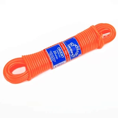 Image de EVERLASTO Corde à Linge Orient en PVC de qualité 20 m d&#039;épaisseur 4,8 mm (Orange)