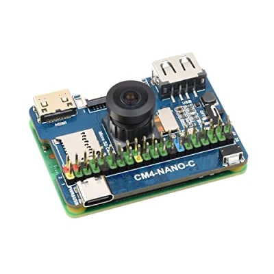 Image de Nano Base Board (C) for Raspberry Pi Compute Module 4 Lite/EMMC, Same Size As The CM4,Standard CM4 Socket,with Multiple Peripheral Interfaces,Onboard 8MP Camera