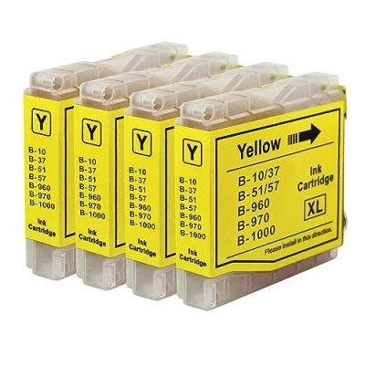 Image de Go Inks 4 Cartouches d&#039;encre Jaune pour remplacer Brother LC970Y &amp; LC1000Y Compatible/Non OEM DCP, MFC et FAX Imprimantes