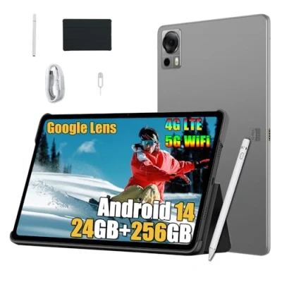 Image de Blackview Tab16 Pro 11 Pouces Gaming Tablette 2025, 24Go+256Go+TF 2To Android 14 Tactile, 7700mAh, 2K FHD+ Widevine L1, 8MP+16MP, 4G LTE + 5G WiFi Mode PC, Stylo Intelligent Coque