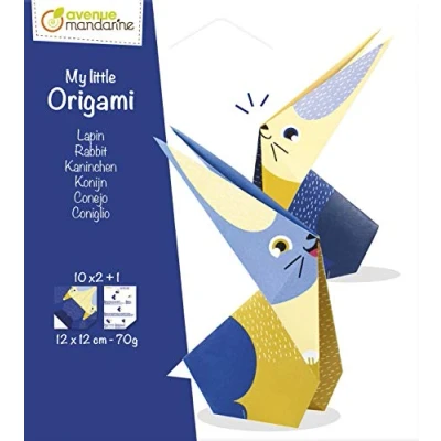 Image de Avenue mandarine OR507C Une pochette INITIATION My little ORIGAMI 20 feuilles 12x12 cm 70g (avec modèle de pliage inclus) À partir 5 ans LAPIN