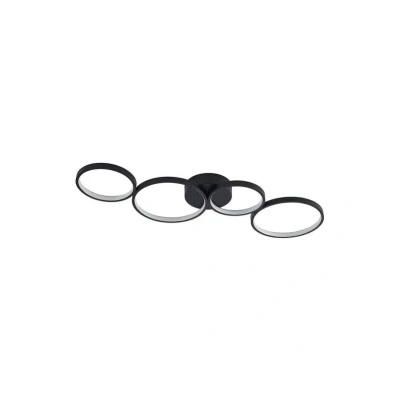 Image de LED Plafonnier Evengeline (Moderne) en Noir Aluminium e. a. pour Salon &amp; Salle à manger (1 lampe,à), Eclairage LED, Lampe Luminaire Plafonnier, Plafond, Eclerage