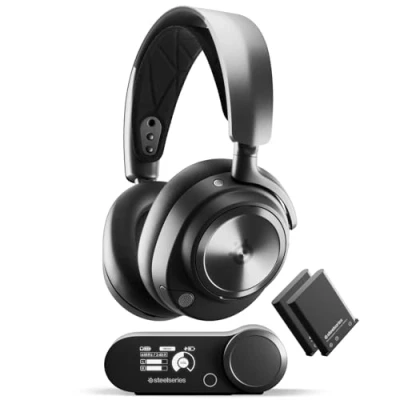 Image de SteelSeries Arctis Nova Pro Wireless X gaming multi système Haut parleurs magnétiques en néodyme Réduction de bruit active Autonomie sans fil illimitée Mic ClearCast Gen 2 PS5,PC,Switch,Mobile