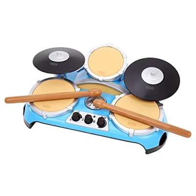 Image de Little Tikes My Real Jam Batterie Jouet avec des baguettes &amp; 1 caisse 4 modes de jeu, contrôle du volume, connexion Bluetooth Encourage les jeux imaginatifs créatifs 3 ans +