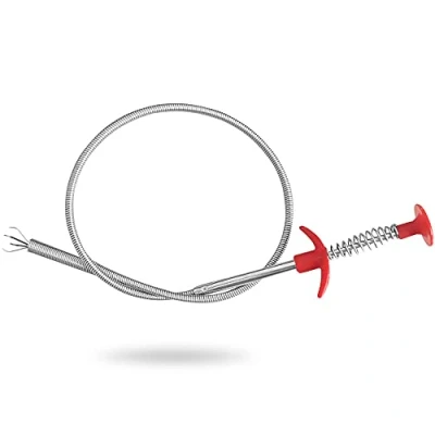 Image de YUE QIN 60CM Spring Pipe Dredging Tool Déboucheur de Drainage en Acier Inoxydable Outils Dragage d&#039;Égout Nettoyage Cheveux pour évier Cuisine, Salle Bain, Toilettes