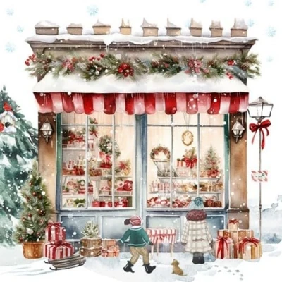 Image de Lot de 20 serviettes en papier avec motif Noël Idéal pour le découpage et la technique des 33 x cm