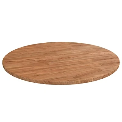 Image de vidaXL Dessus de Table Rond Remplacement Rechange à Dîner Marron Clair Ø80x1,5 cm Bois Chêne Traité