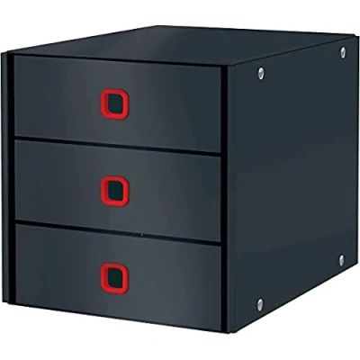 Image de Leitz Click &amp; Store Boîte de Rangement A4 en Carton à 3 Tiroirs pour Documents, Maison / Bureau, Gamme Cosy, Gris, 53680089