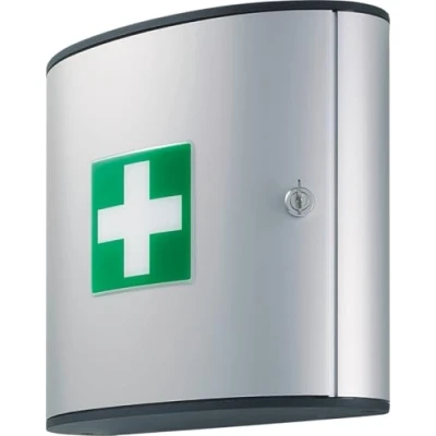 Image de Durable 197123 First Aid Box Armoire à Pharmacie Fermeture Par Serrure Clé 2 Compartiments Modèle M Vendue avec Kit 1Er Soins