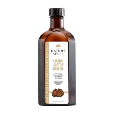 Image de Nature Spell Huile de Ricin Pressée à Froid 150 ml, Stimule la Croissance Capillaire, Pour Cils, Sourcils et Peau, Fabriquée au Royaume Uni