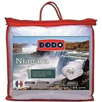 Image de DODO Couette Tempérée Anti acariens 140x200 pour lit 1 Personne Niagara Douce et Confortable Fabriqué en France Lavable Machine à 40c