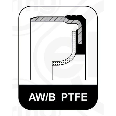 Image de ELRING 345.000 Joint Spi de Vilebrequin avec douille montage PTFE (polytétrafluoroéthylène)/ACM (caoutchouc polyacrylique