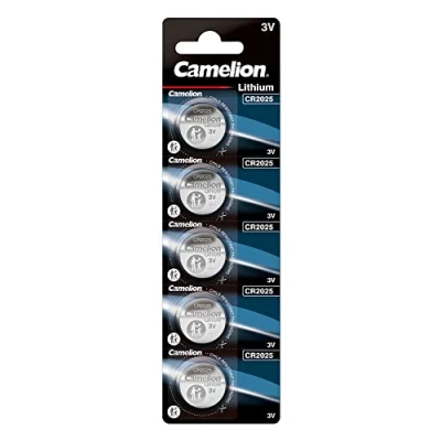 Image de Lot de 5 piles boutons au lithium CR2025 par CAMELION 3,0 V